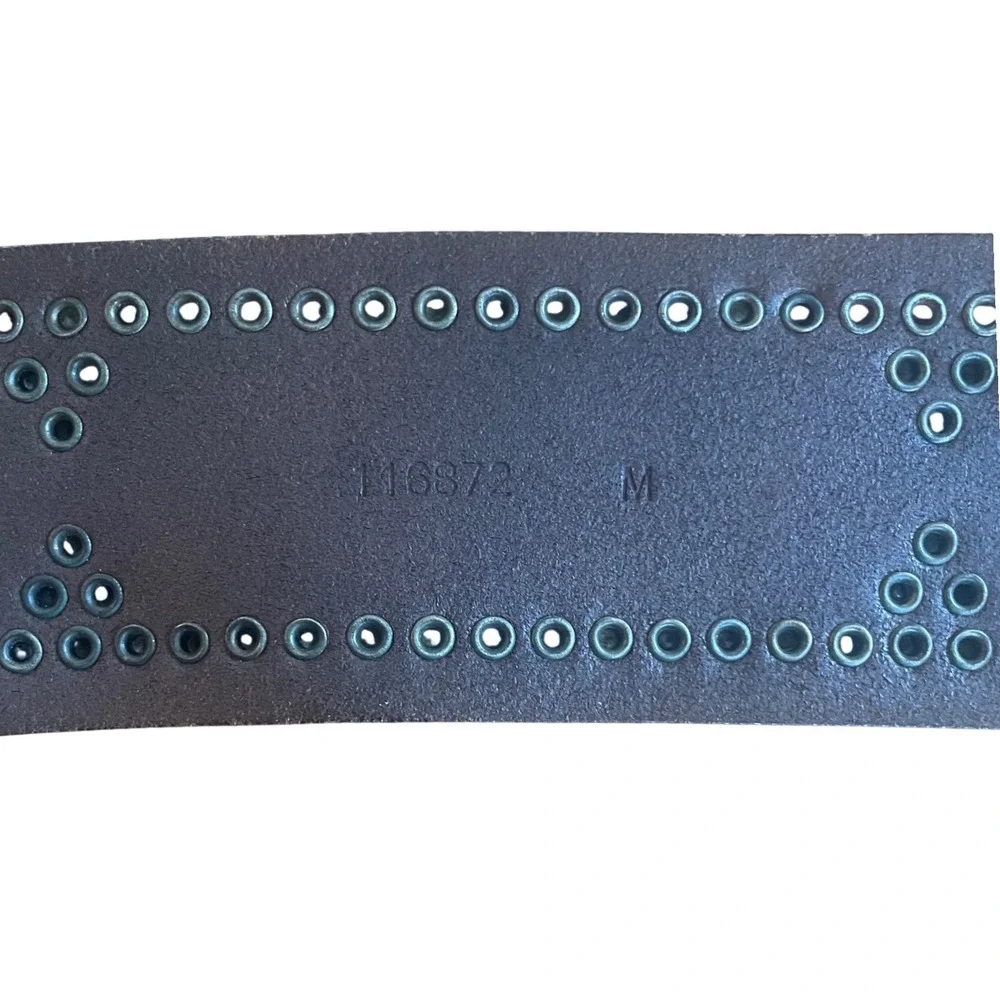 Banana Republic Brown Leather Studded Belt Brass Buckle Wide Boho Medium Y2K